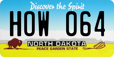 ND license plate HOW064