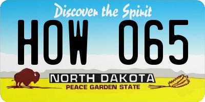 ND license plate HOW065