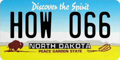 ND license plate HOW066