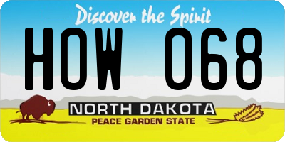 ND license plate HOW068
