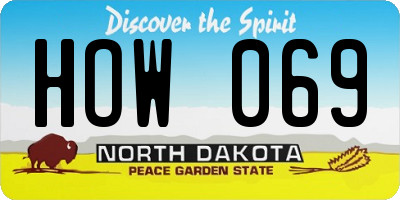 ND license plate HOW069