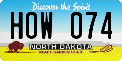 ND license plate HOW074