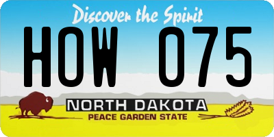 ND license plate HOW075