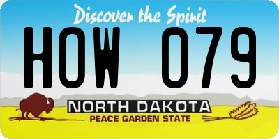 ND license plate HOW079