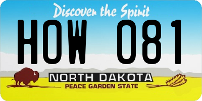 ND license plate HOW081