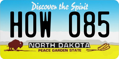 ND license plate HOW085