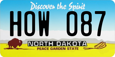 ND license plate HOW087