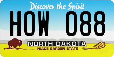 ND license plate HOW088