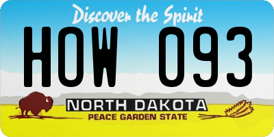 ND license plate HOW093