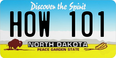 ND license plate HOW101