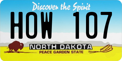 ND license plate HOW107