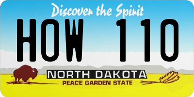 ND license plate HOW110