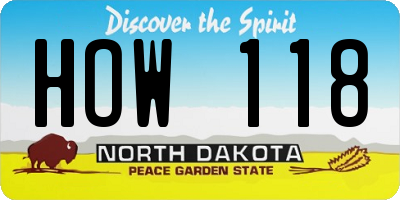 ND license plate HOW118