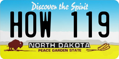 ND license plate HOW119