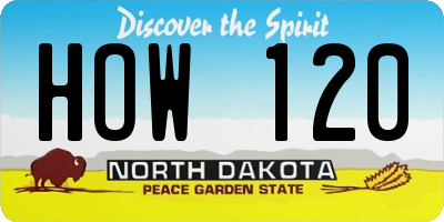 ND license plate HOW120