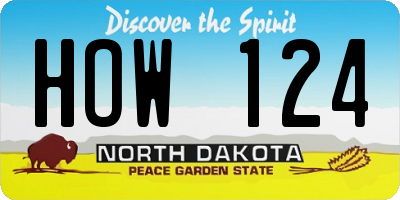 ND license plate HOW124
