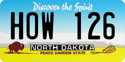 ND license plate HOW126
