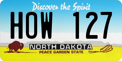 ND license plate HOW127