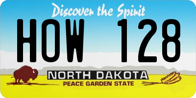 ND license plate HOW128