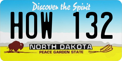 ND license plate HOW132