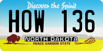 ND license plate HOW136