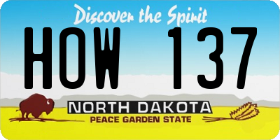 ND license plate HOW137