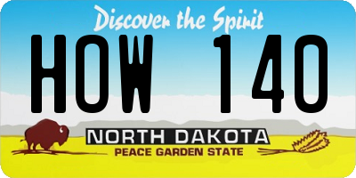 ND license plate HOW140