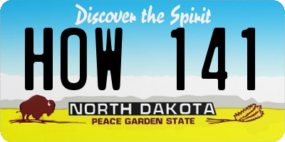 ND license plate HOW141