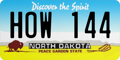 ND license plate HOW144