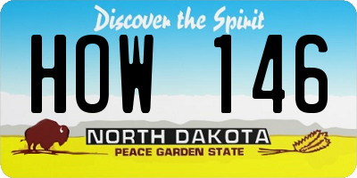 ND license plate HOW146