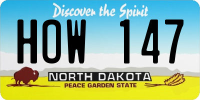 ND license plate HOW147