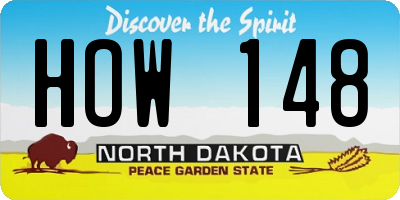 ND license plate HOW148