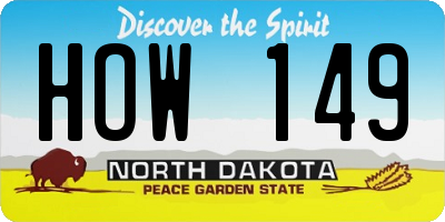 ND license plate HOW149