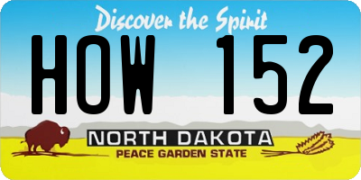 ND license plate HOW152
