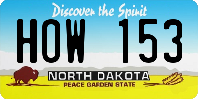 ND license plate HOW153