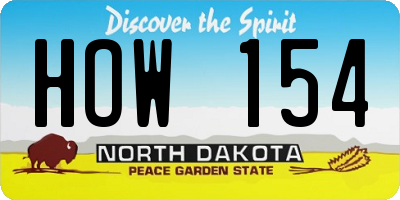 ND license plate HOW154