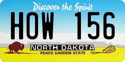 ND license plate HOW156