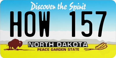 ND license plate HOW157