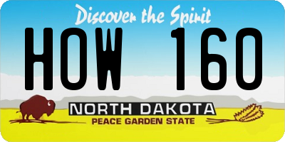 ND license plate HOW160