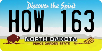 ND license plate HOW163