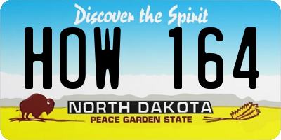 ND license plate HOW164