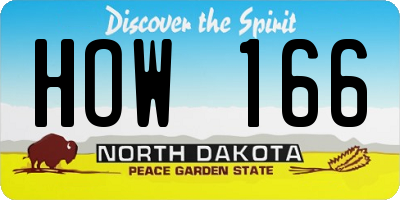 ND license plate HOW166