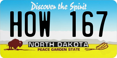 ND license plate HOW167