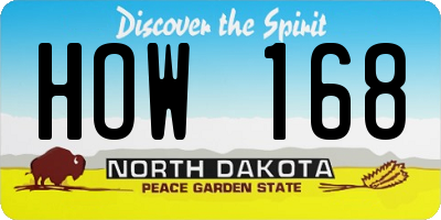 ND license plate HOW168