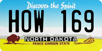 ND license plate HOW169