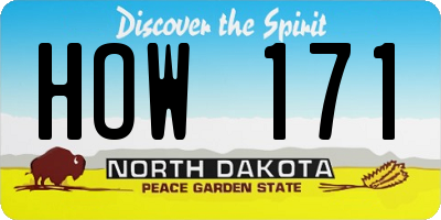 ND license plate HOW171