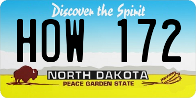 ND license plate HOW172