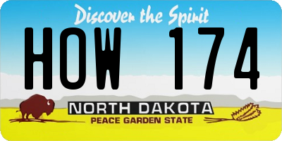 ND license plate HOW174
