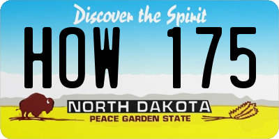 ND license plate HOW175
