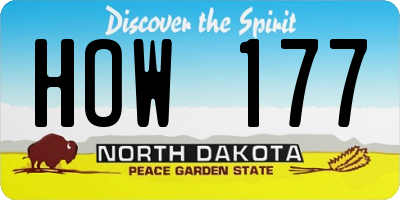 ND license plate HOW177